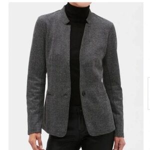 Relaxed Herringbone Blazer Top